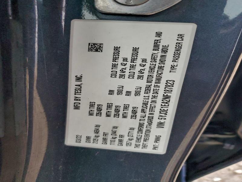 2022 TESLA MODEL 3 #3305436433