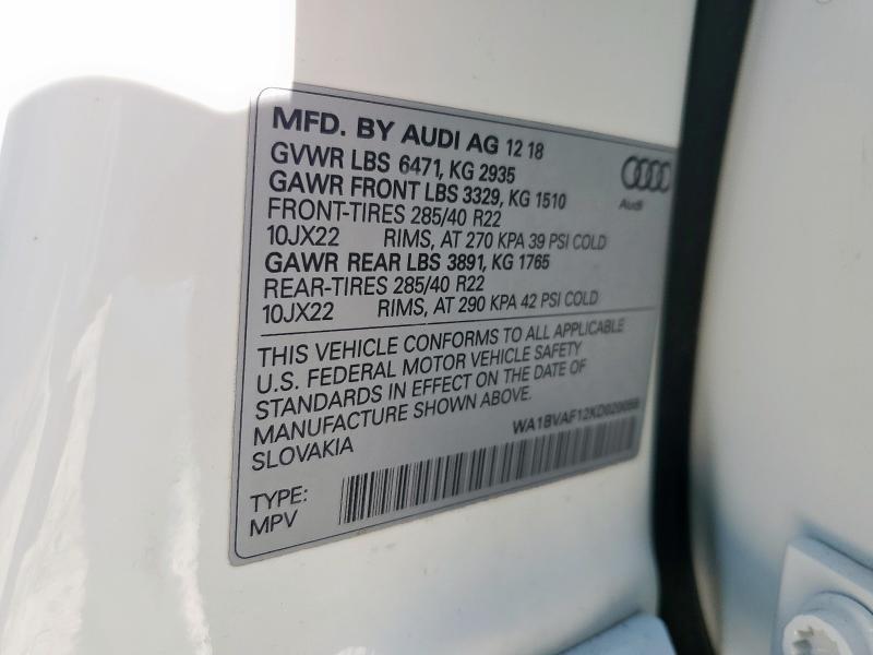 2019 AUDI Q8 PREMIUM #3303866695