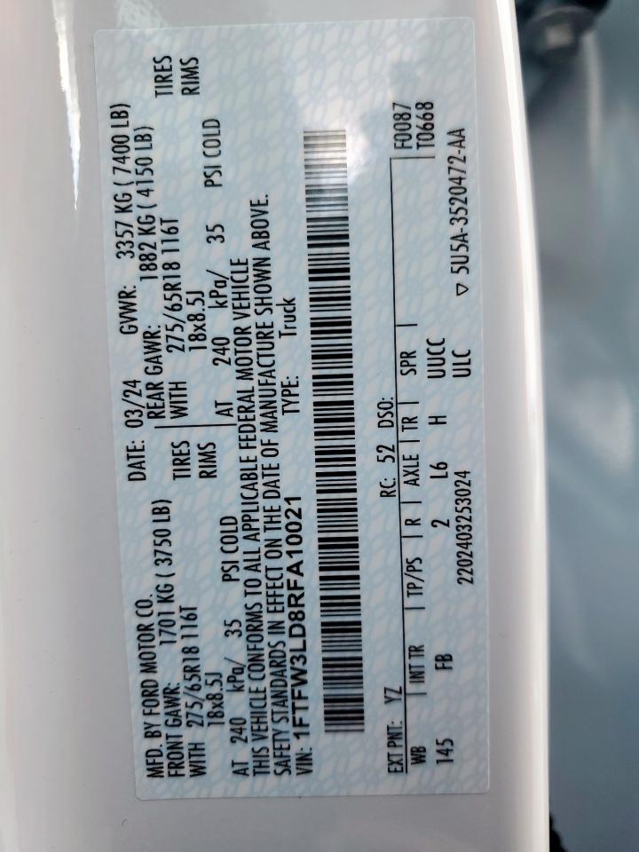 Lot #3311747740 2024 FORD F150 XLT