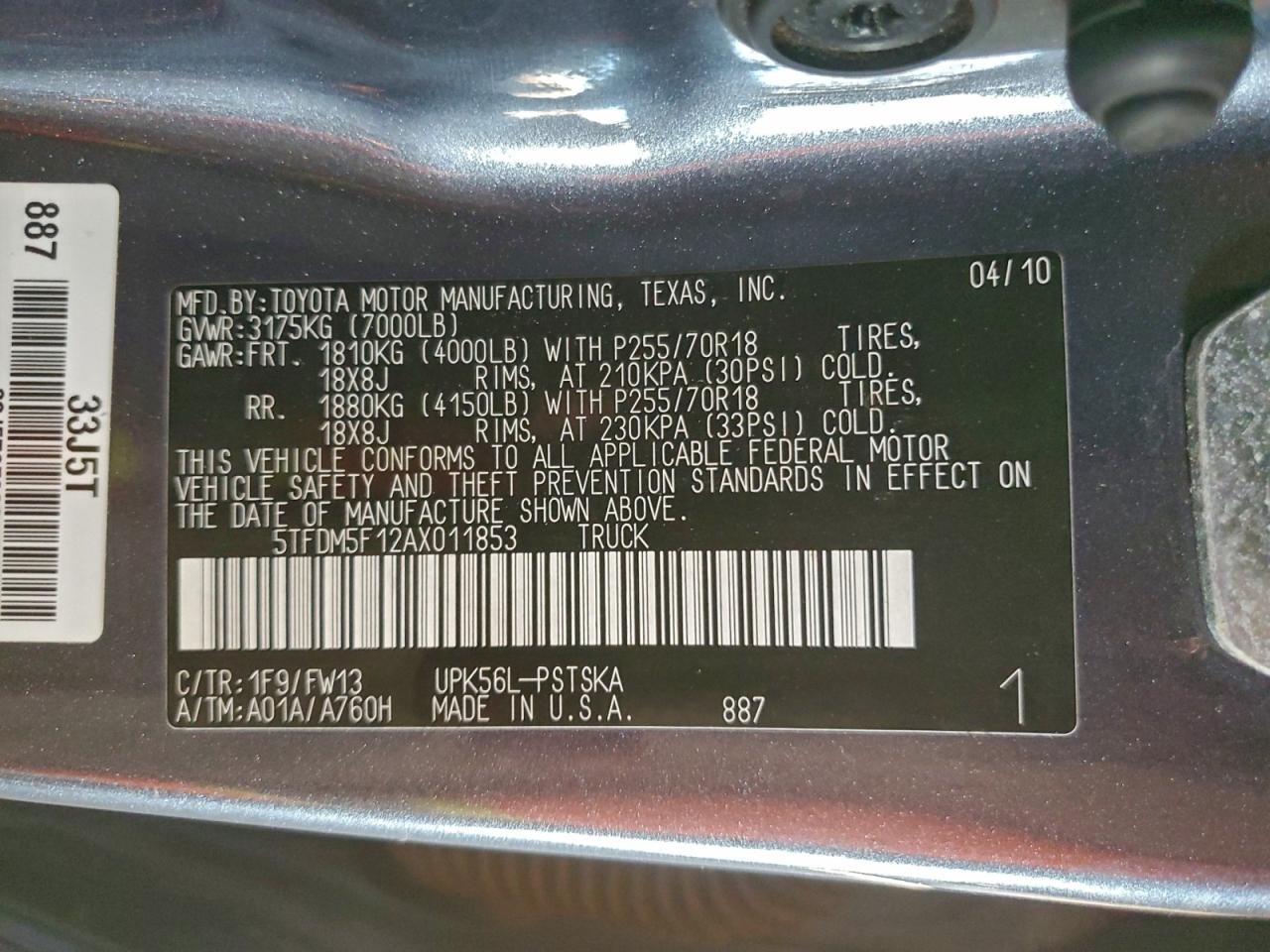 TOYOTA TUNDRA CREWMAX SR5