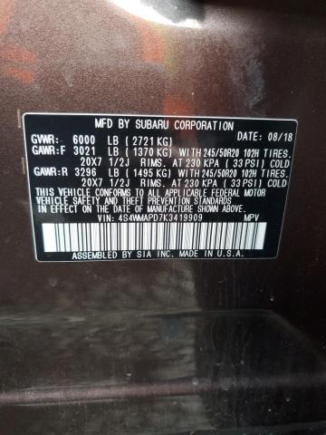 2019 SUBARU ASCENT LIM #3309450985