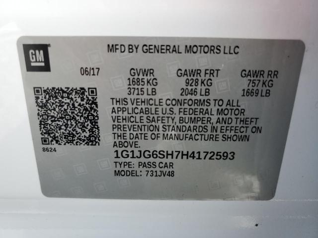 2017 CHEVROLET SONIC - 1G1JG6SH7H4172593