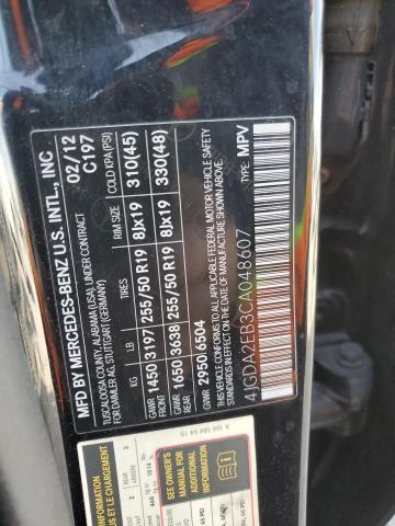 2012 MERCEDES-BENZ ML 350 BLU #3290315934