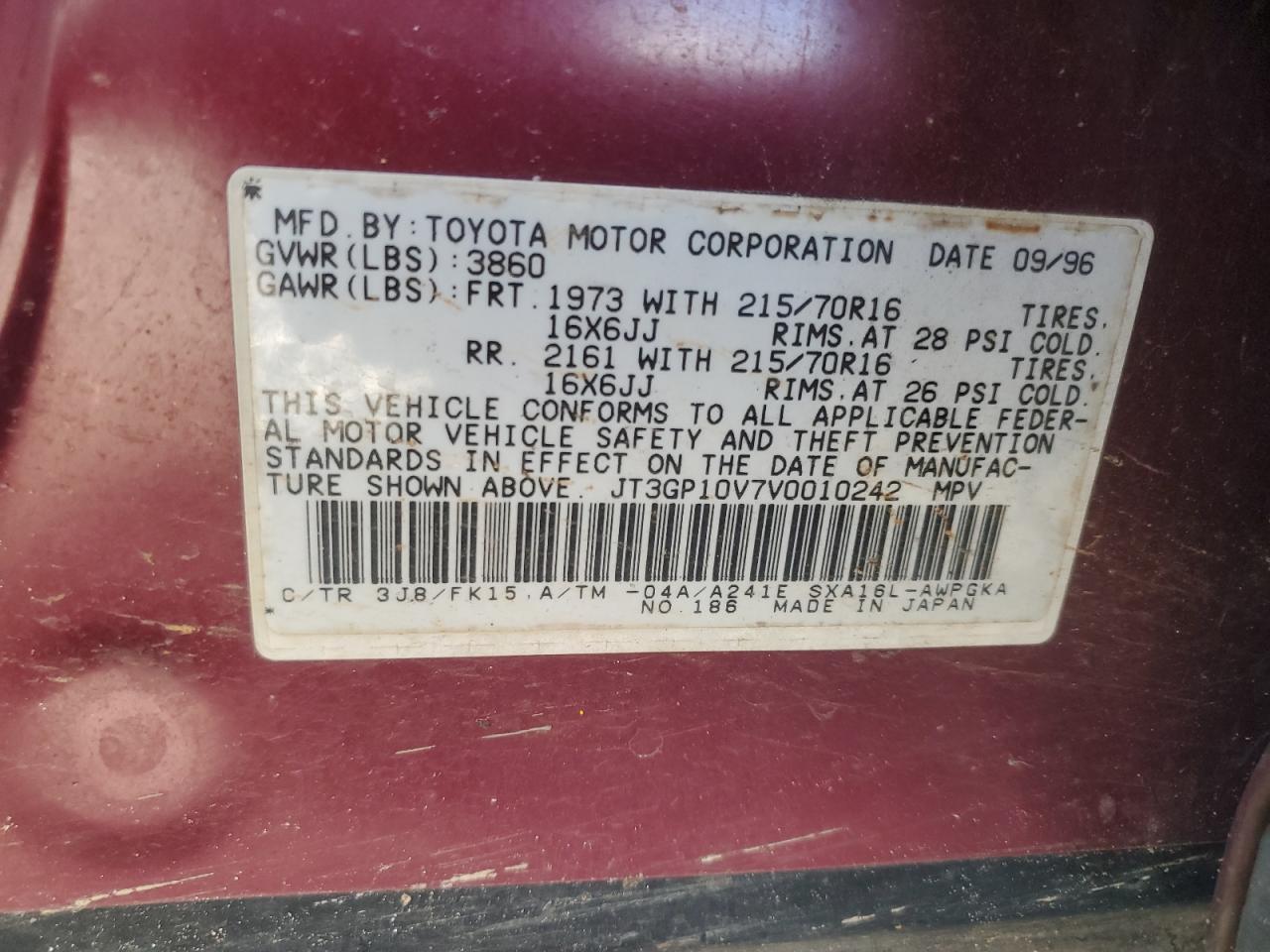 Lot #3287688035 1997 TOYOTA RAV4