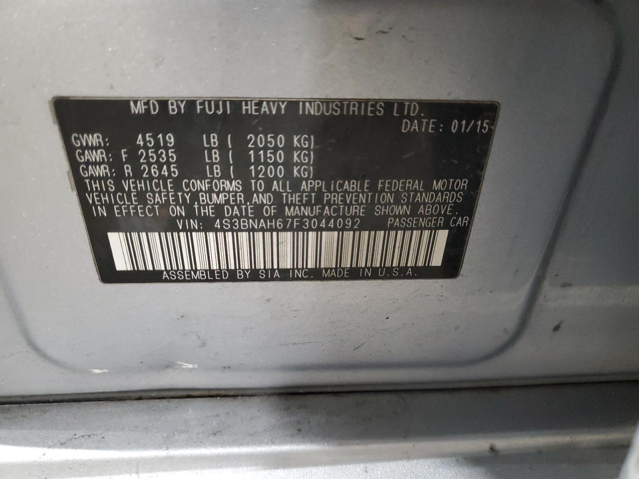 SUBARU LEGACY 2.5I PREMIUM