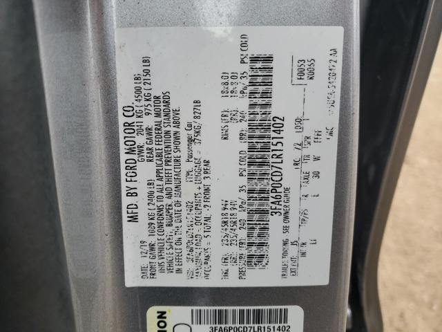 2020 FORD FUSION SEL #3293378456