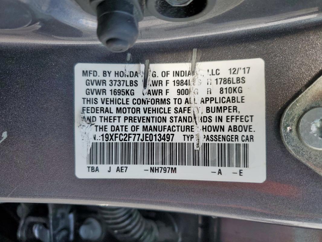 2018 HONDA CIVIC EX #3287588068