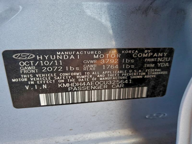2012 HYUNDAI ELANTRA GL #3296359124