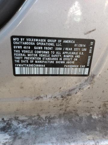 2014 VOLKSWAGEN PASSAT S #3301964436