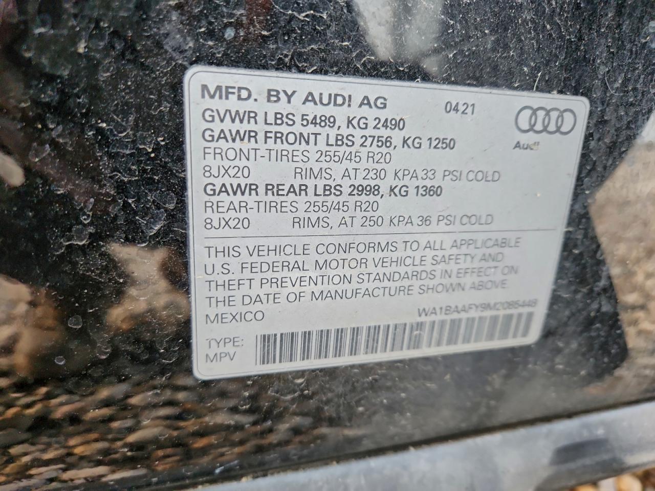 Lot #3311756744 2021 AUDI Q5 PREMIUM