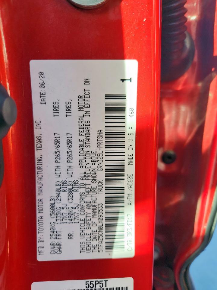 Lot #3309180619 2020 TOYOTA TACOMA DOU