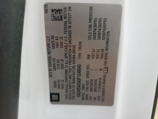 2015 CHEVROLET COLORADO - 1GCHSAEA9F1248643