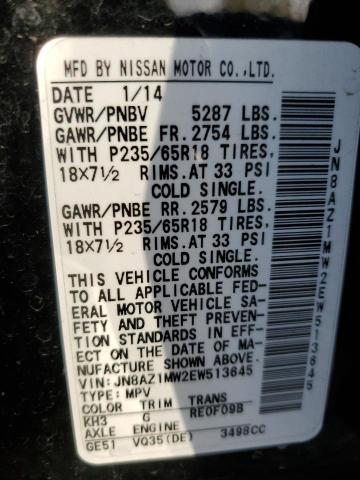 2014 NISSAN MURANO S - JN8AZ1MW2EW513645