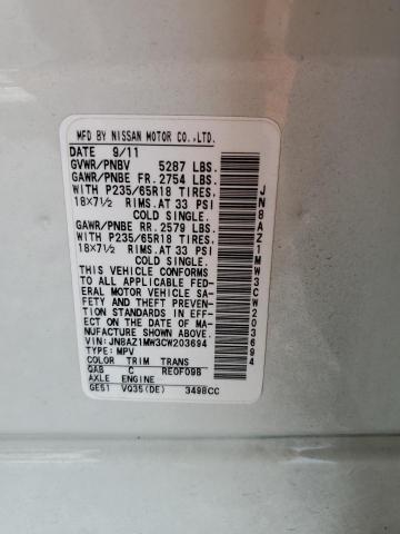 2012 NISSAN MURANO S - JN8AZ1MW3CW203694