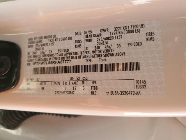 2024 FORD F150 PLATI - 1FTFW7L85RFA87777