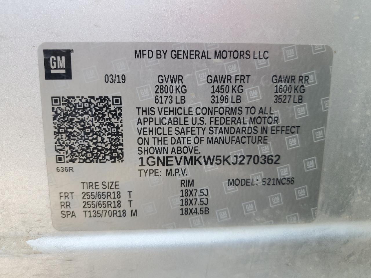 CHEVROLET TRAVERSE LT