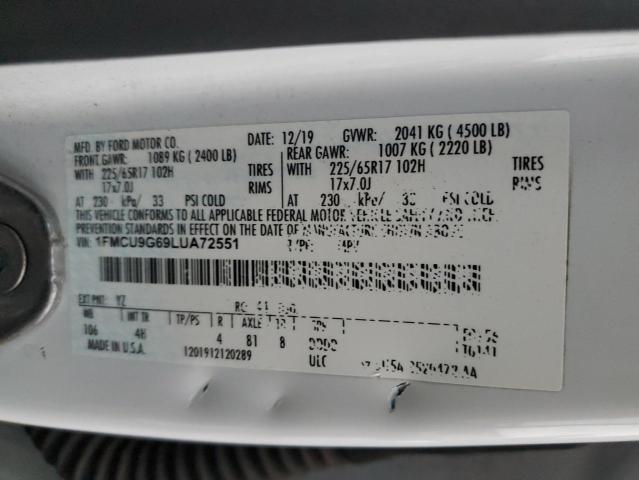 2020 FORD ESCAPE SE #3309425974