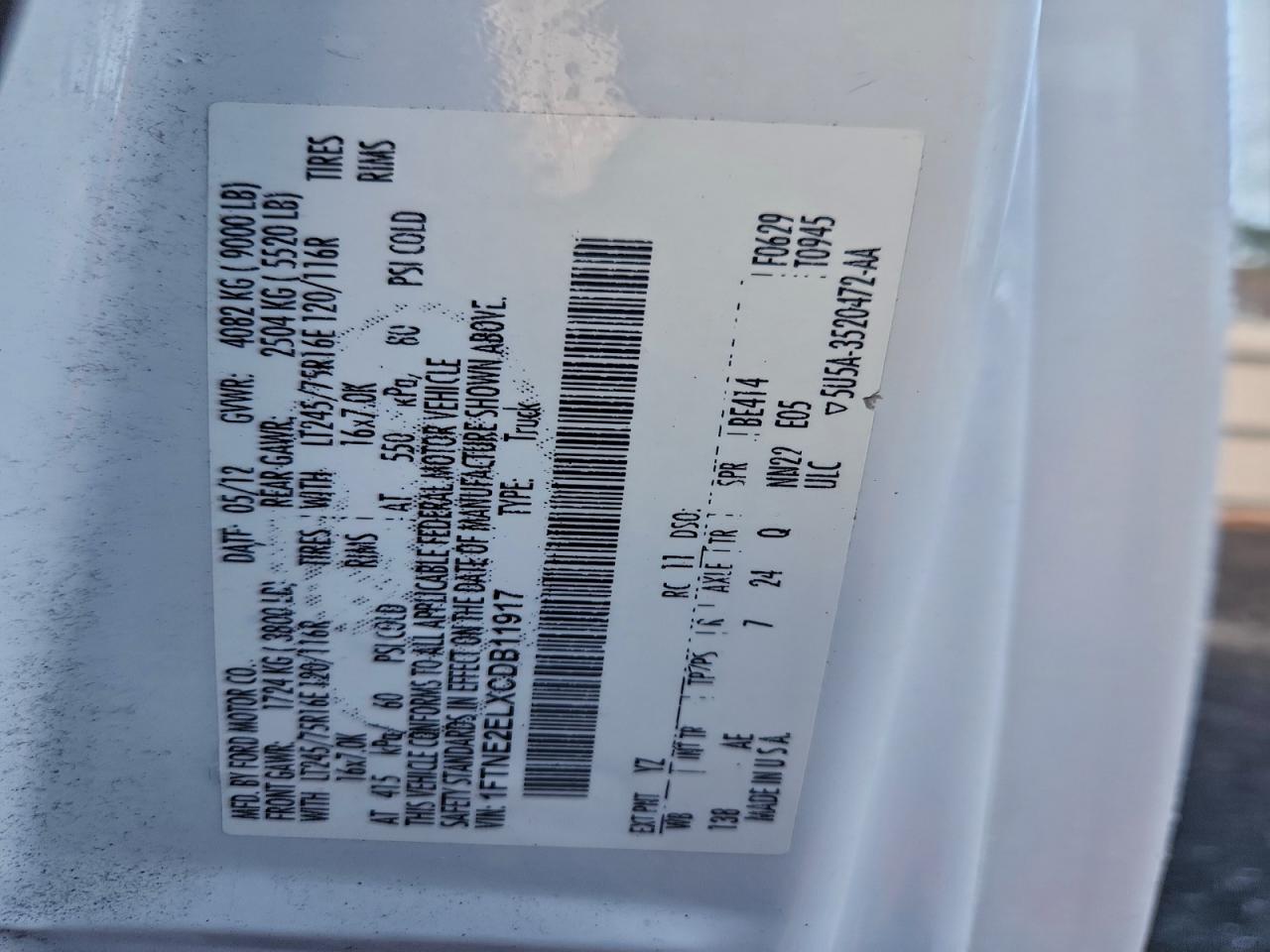 Lot #3308237161 2012 FORD E250