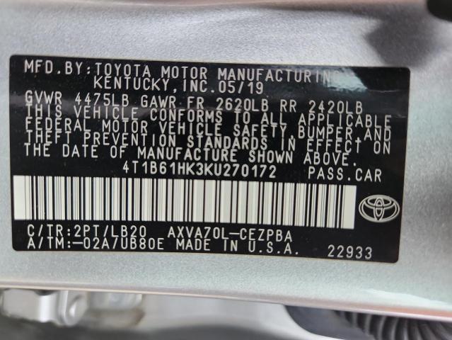2019 TOYOTA CAMRY XSE #3297101498