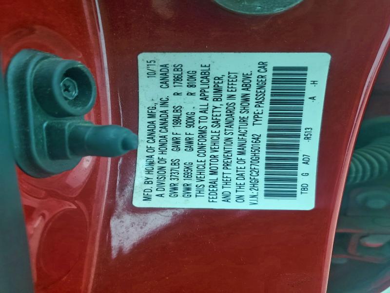 2016 HONDA CIVIC EX #3301847441