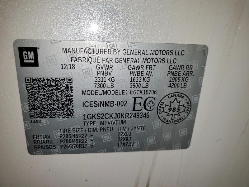 2019 GMC YUKON DENA #3294809758