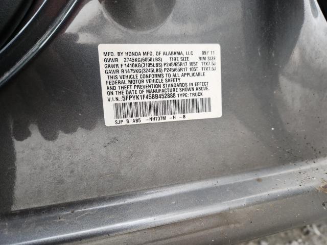 2011 HONDA RIDGELINE - 5FPYK1F45BB452888