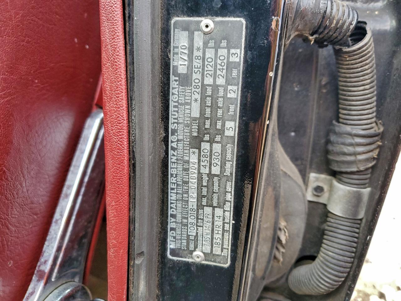 Lot #3302659036 1970 MERCEDES-BENZ 280 SE