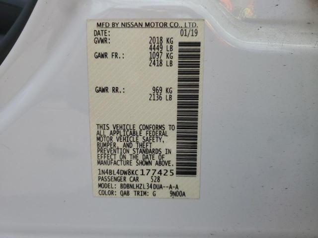 2019 NISSAN ALTIMA SV #3304752946