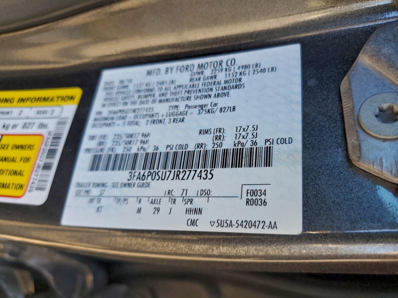 FORD FUSION TITANIUM/PLATINUM PHEV