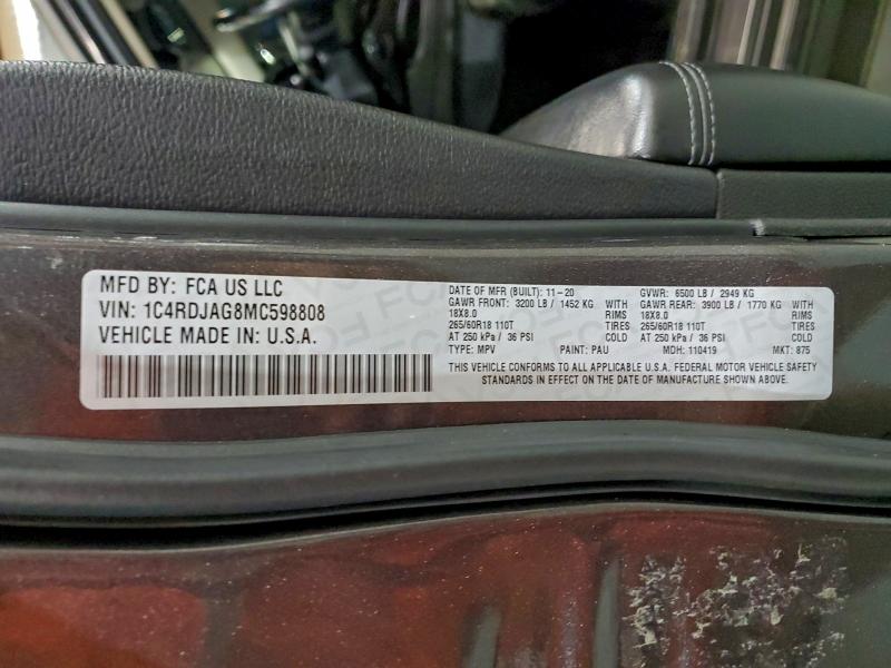 2021 DODGE DURANGO SX #3301713403