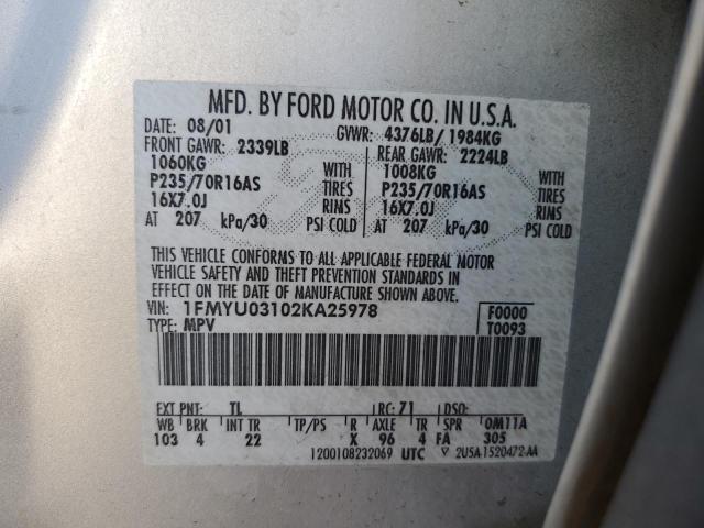 2002 FORD ESCAPE XLT #3292358284