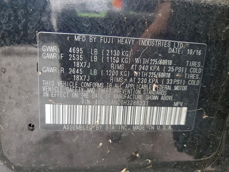 2017 SUBARU OUTBACK 2. #3294373109