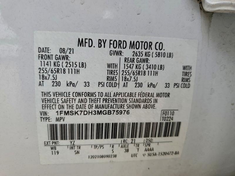 2021 FORD EXPLORER X #3297120498