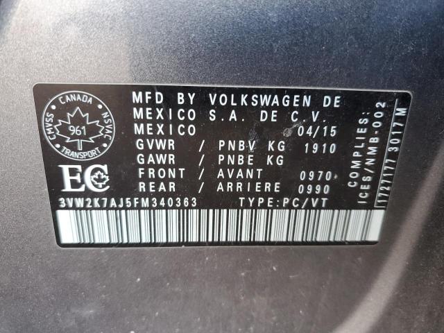 2015 VOLKSWAGEN JETTA BASE - 3VW2K7AJ5FM340363