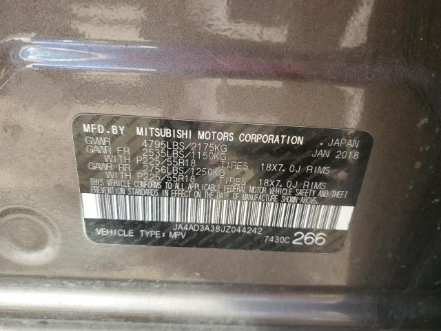 2018 MITSUBISHI OUTLANDER JA4AD3A38JZ044242