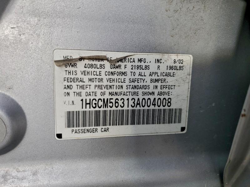 2003 HONDA ACCORD LX #3303976693