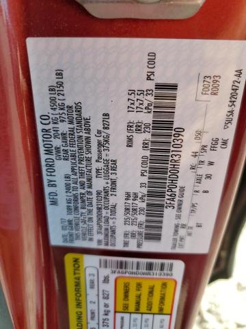 2017 FORD FUSION SE - 3FA6P0HD0HR310390