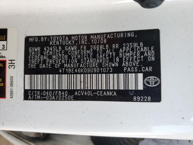 2009 TOYOTA CAMRY BASE #3291508950