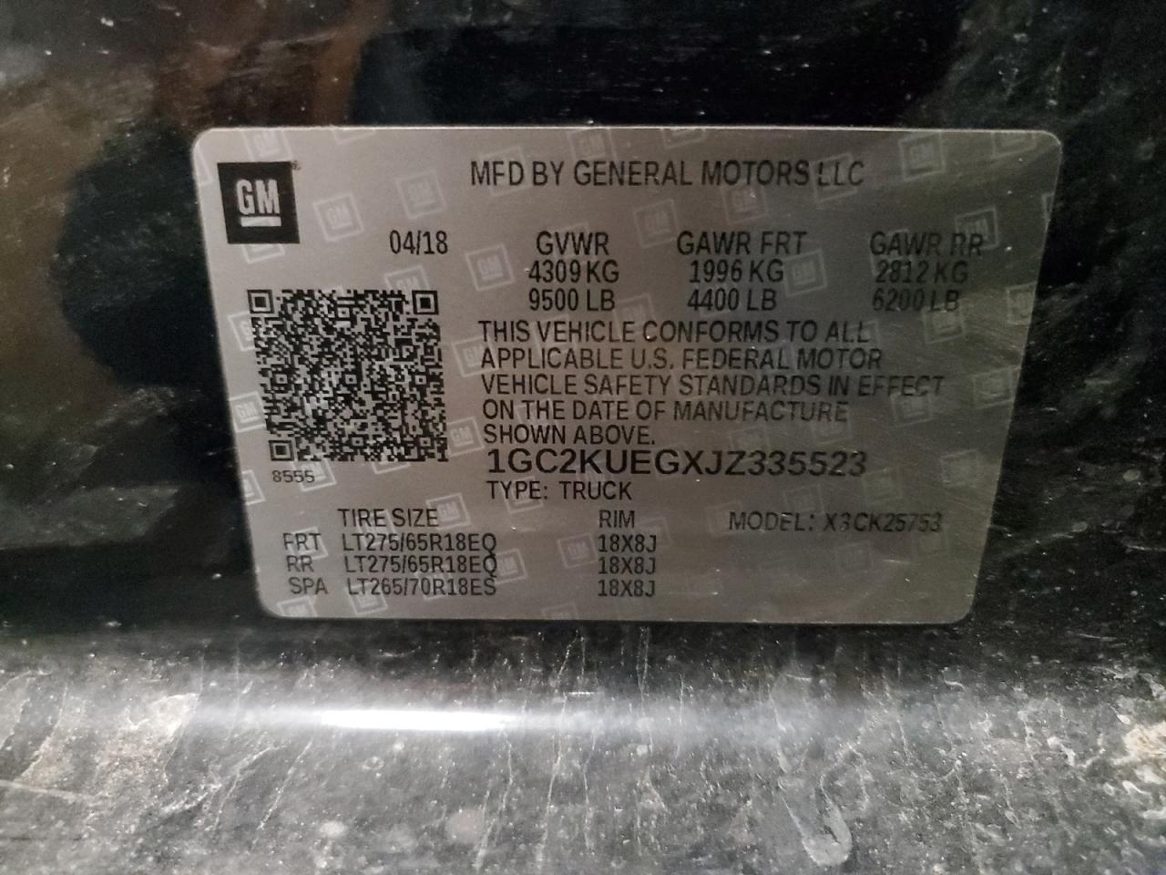 Lot #3303632935 2018 CHEVROLET SILVERADO