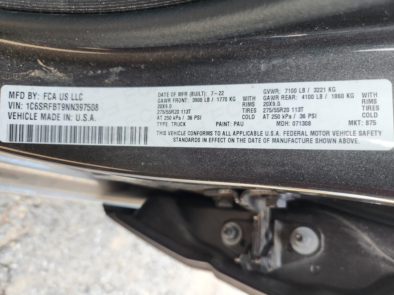 Lot #3304544435 2022 RAM 1500 BIG H