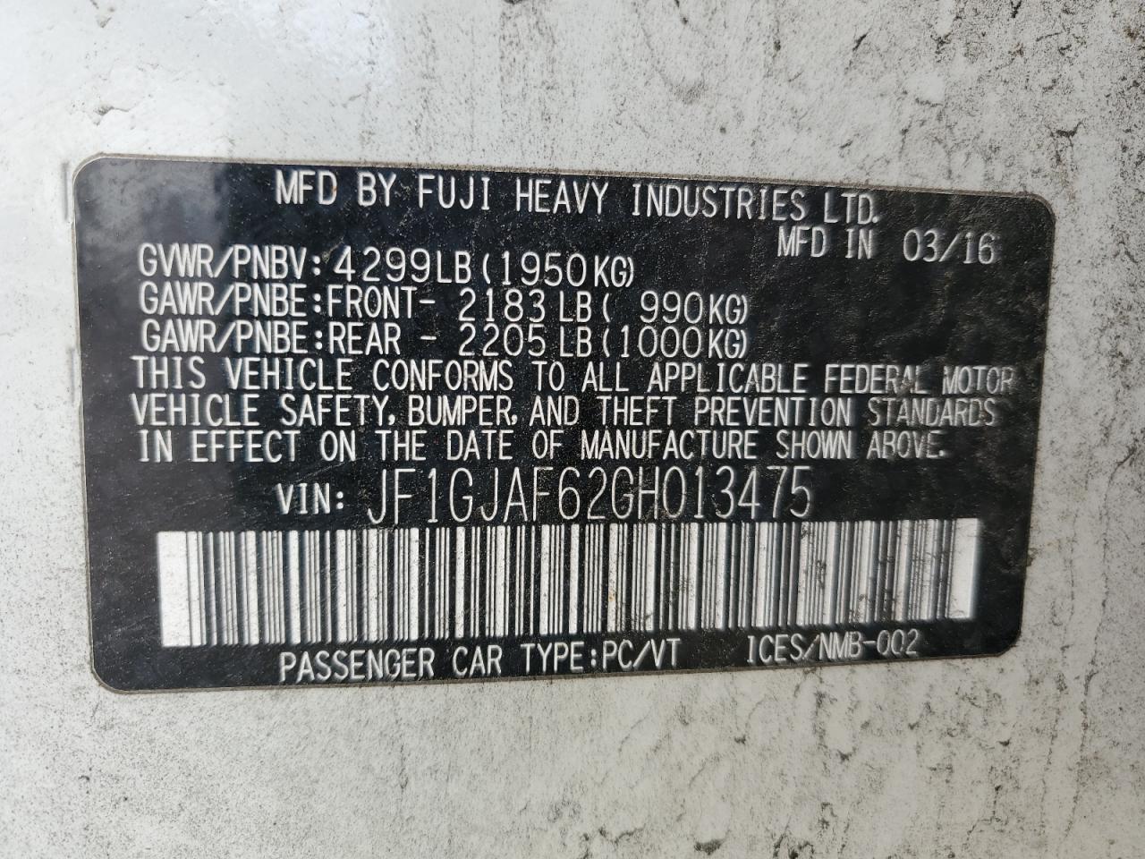 SUBARU IMPREZA PREMIUM PLUS