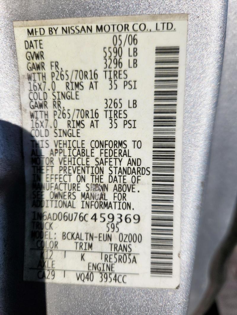 2006 NISSAN FRONTIER K #3284580339
