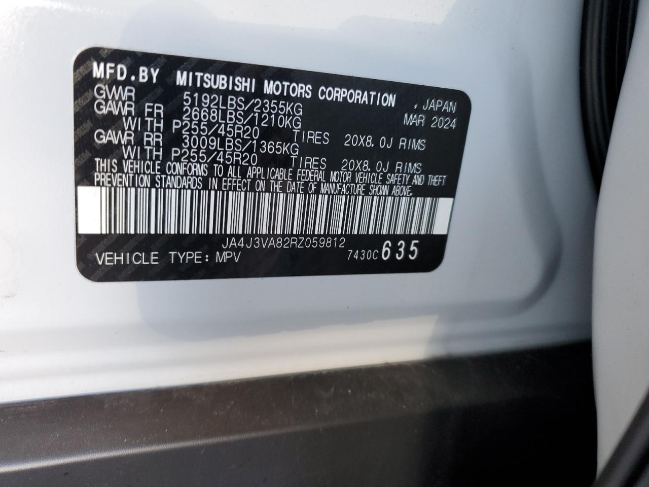 Lot #3301819414 2024 MITSUBISHI OUTLANDER