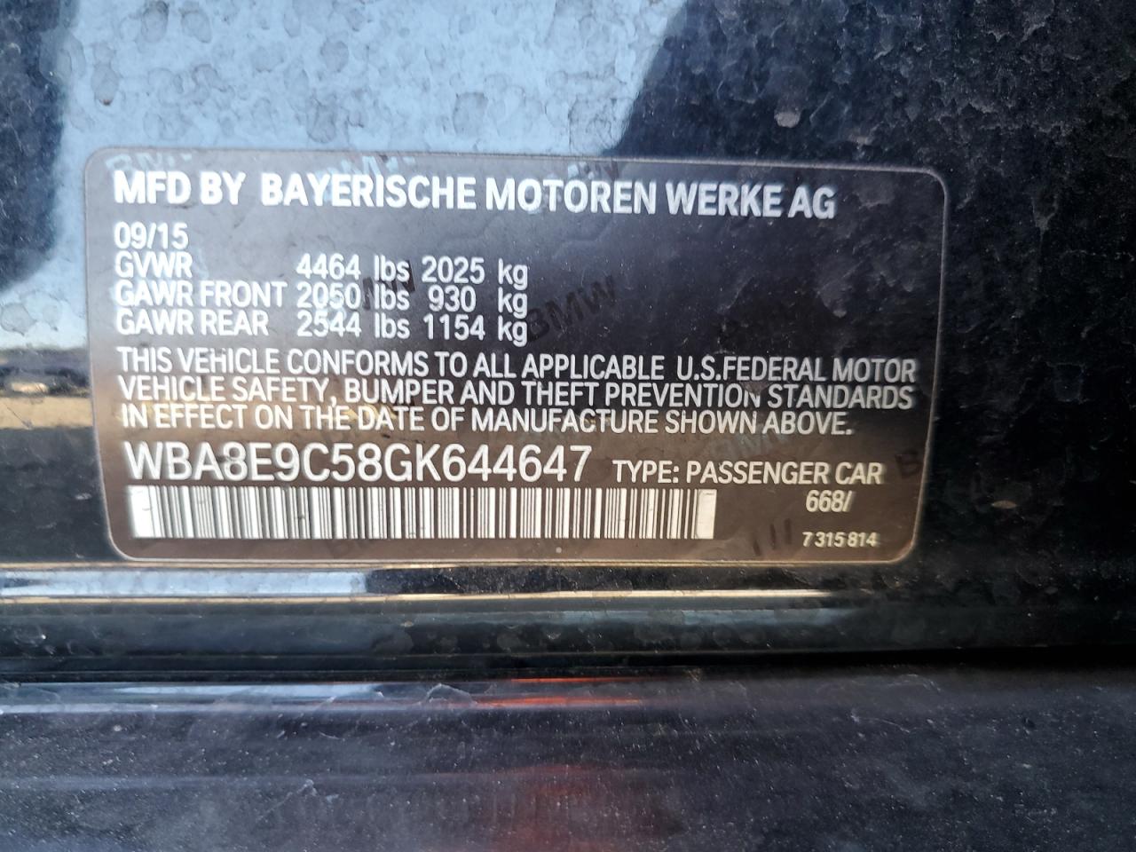 BMW 3 SERIES I SULEV