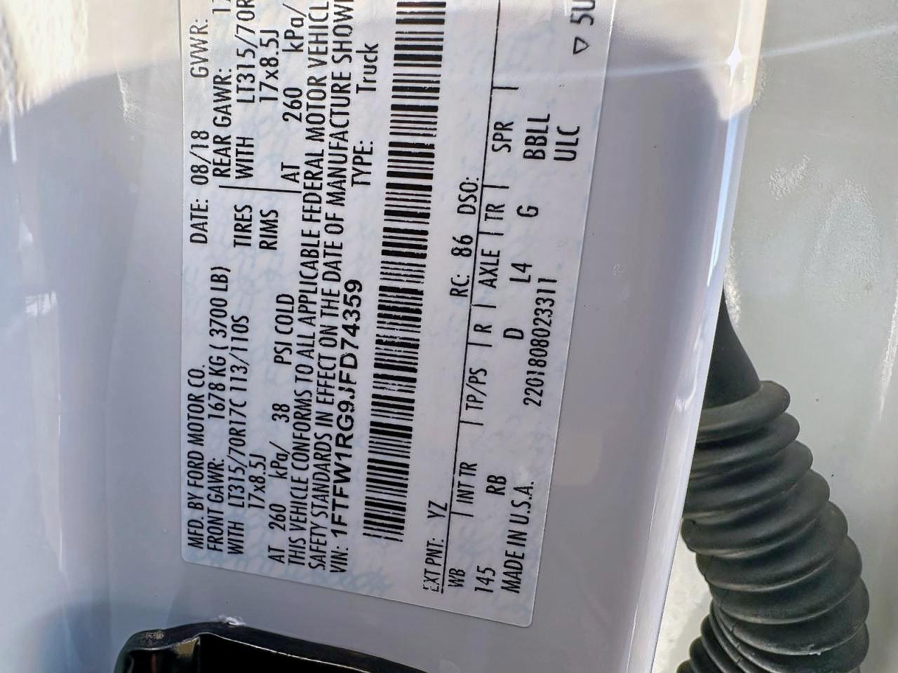 Lot #3290185237 2018 FORD F150 RAPTO