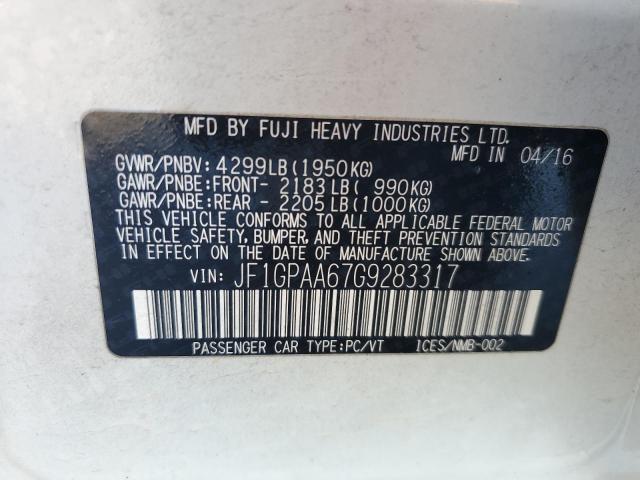 2016 SUBARU IMPREZA #3297102531