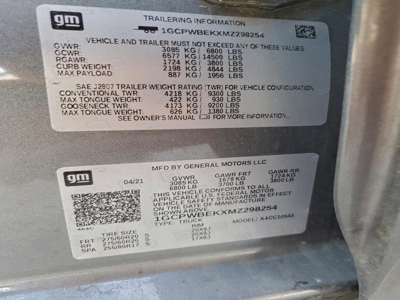 2021 CHEVROLET SILVERADO #3297963798