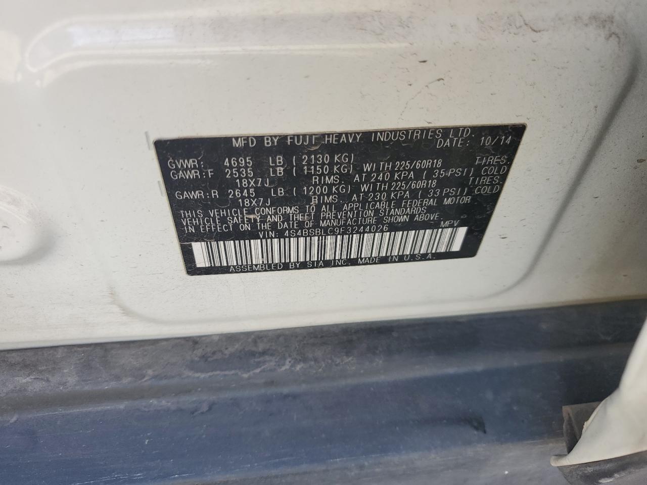 SUBARU OUTBACK 2.5I LIMITED