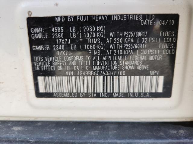 2010 SUBARU OUTBACK 2. #3288041135