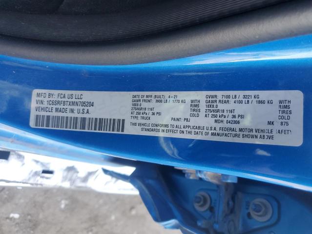 2021 RAM 1500 BIG H - 1C6SRFBTXMN705204